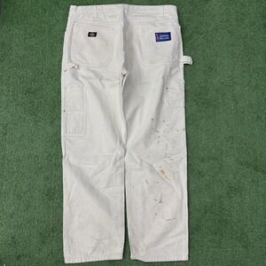 Dickies Pants Mens 38x30 White Carpenter Painter Splatter Distressed Workwear